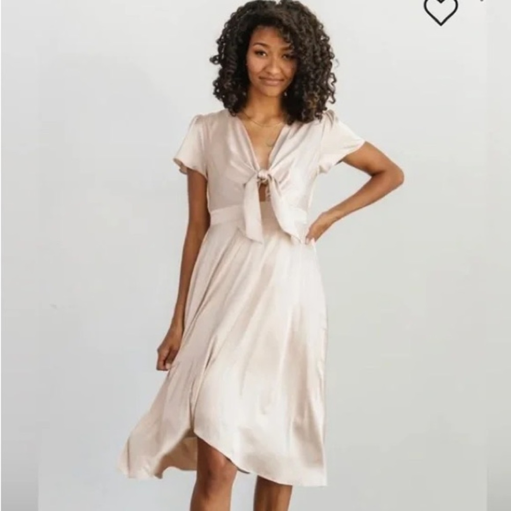 Baltic Born Poppy Satin Midi Dress - Size Medium - Picture 1 of 6